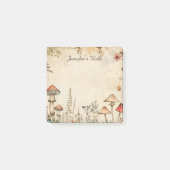 ヴィンテージ茶色の秋のテーマキノコ ポストイット (正面)