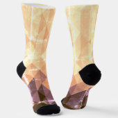 ヴィンテージ茶色の紫色の幾何学模様モノグラム ソックス (傾斜あり)