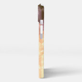 ヴィンテージ茶色の紫色の幾何学模様モノグラム iPhoneケース (左側面)