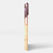 ヴィンテージ茶色の紫色の幾何学模様モノグラム iPhoneケース (右側面)