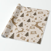 ヴィンテージ茶色の美学プレゼントと木 ラッピングペーパー (アンロールド)