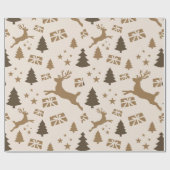 ヴィンテージ茶色の美学プレゼントと木 ラッピングペーパー (フラット)