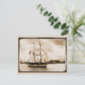 ヴィンテージ茶色の背の高い船のポストカード ポストカード (スタンド正面)