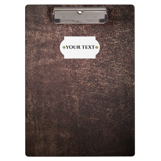 ヴィンテージ茶色の革のクリップボード クリップボード (正面)