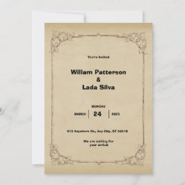 ヴィンテージ茶色結婚式招待状 招待状