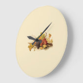 ヴィンテージ茶色金ゴールドグリーンブルゴーニュつる植物ブドウ ラージ壁時計 (傾斜)