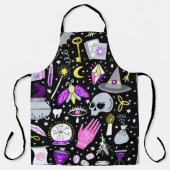 ヴィンテージ茶色 – オレンジ色のタータンチェック格子柄。 エプロン (正面)