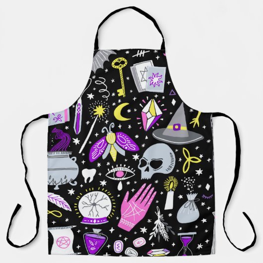 ヴィンテージ茶色 – オレンジ色のタータンチェック格子柄。 エプロン (正面)