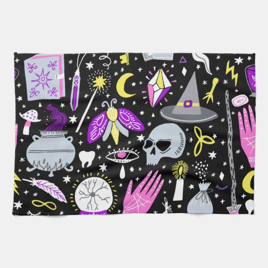 ヴィンテージ茶色 – オレンジ色のタータンチェック格子柄。 キッチンタオル (横)