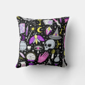 ヴィンテージ茶色 – オレンジ色のタータンチェック格子柄。 クッション (裏面)