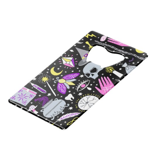 ヴィンテージ茶色 – オレンジ色のタータンチェック格子柄。 クレジットカード栓抜き (裏面アングル)