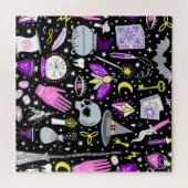 ヴィンテージ茶色 – オレンジ色のタータンチェック格子柄。 ジグソーパズル (横)