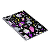 ヴィンテージ茶色 – オレンジ色のタータンチェック格子柄。 ノートブック (右側)