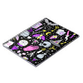 ヴィンテージ茶色 – オレンジ色のタータンチェック格子柄。 ノートブック (左側)