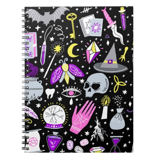 ヴィンテージ茶色 – オレンジ色のタータンチェック格子柄。 ノートブック (正面)