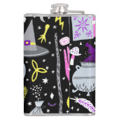 ヴィンテージ茶色 – オレンジ色のタータンチェック格子柄。 フラスク (裏面)