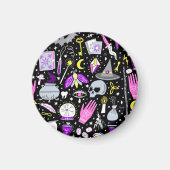 ヴィンテージ茶色 – オレンジ色のタータンチェック格子柄。 マグネット (正面)