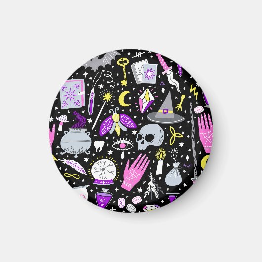 ヴィンテージ茶色 – オレンジ色のタータンチェック格子柄。 マグネット (正面)