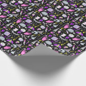 ヴィンテージ茶色 – オレンジ色のタータンチェック格子柄。 ラッピングペーパー (角)