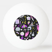 ヴィンテージ茶色 – オレンジ色のタータンチェック格子柄。 卓球ボール (裏面)