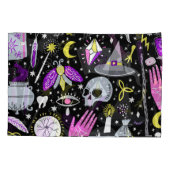 ヴィンテージ茶色 – オレンジ色のタータンチェック格子柄。 枕カバー (裏面)