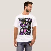 ヴィンテージ茶色 – オレンジ色のタータンチェック格子柄。 Tシャツ (正面フル)