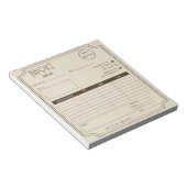 ヴィンテージ茶色(ロゴ付きスモールビジネスインボイス) ノートパッド (アングル)