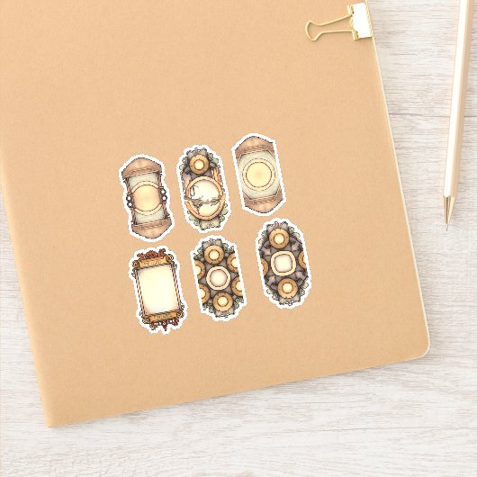 ヴィンテージ茶 シール (ノートブック)