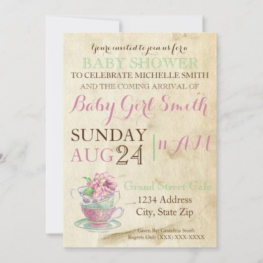ヴィンテージ茶 招待状 (正面)