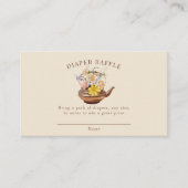 ヴィンテージ茶 |水彩フローラおむつラッフル エンクロージャーカード (正面)