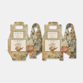 ヴィンテージ茶 |水彩フローラベビーシャワー フェイバーボックス (折り畳みなし)