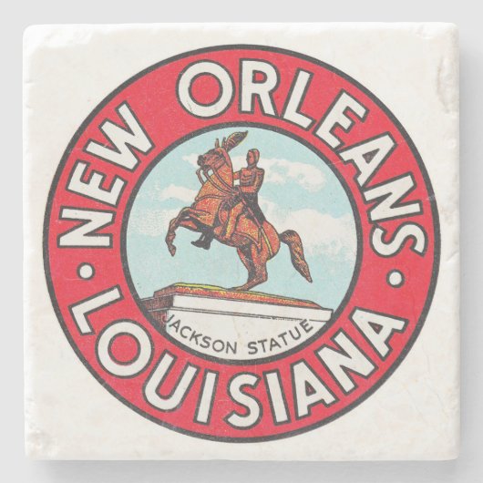 ヴィンテージ荷札、ジャクソン像、コースター、 ストーンコースター (正面)