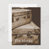 ヴィンテージ荷物の古い写真の移動告知 ポストカード (正面/裏面)