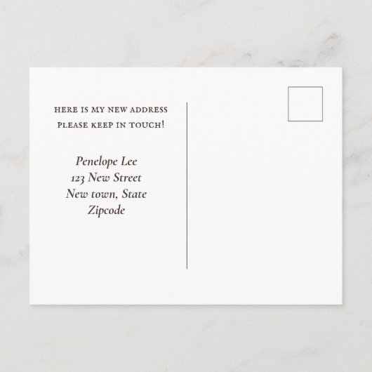 ヴィンテージ荷物の古い写真の移動告知 ポストカード (裏面)