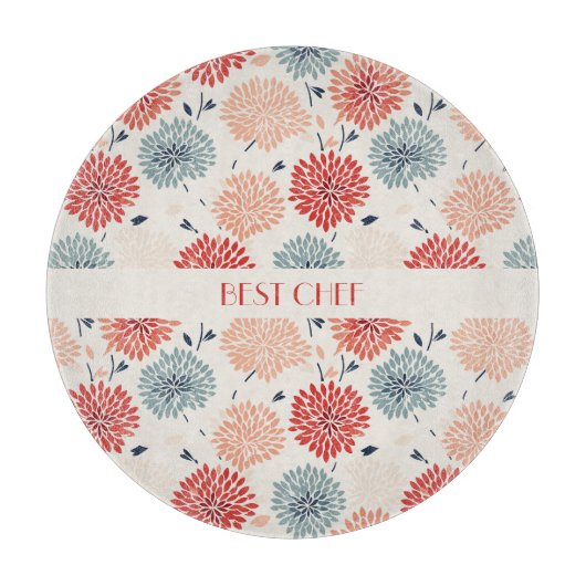 ヴィンテージ菊の文様 カッティングボード (正面)