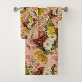 ヴィンテージ菊の花オンダスティーバラピンク バスタオルセット