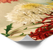 ヴィンテージ菊花の陶器の花瓶の絵画 ポスター (角)