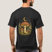 ヴィンテージ菌類学キノコチャートダークTシャツ Tシャツ (裏面)