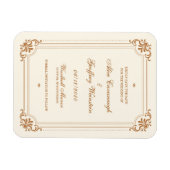 ヴィンテージ華やかな結婚式の日付を保存 マグネット (横)