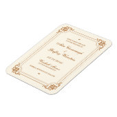 ヴィンテージ華やかな結婚式の日付を保存 マグネット (左側)