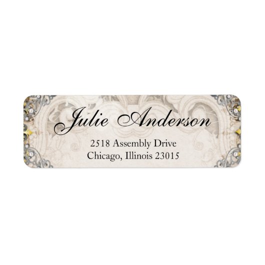 ヴィンテージ華美おとぎ話の住所 シール (正面)