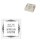 ヴィンテージ華美の図書室からの枠 ラバースタンプ (押印)