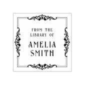 ヴィンテージ華美の図書室からの枠 ラバースタンプ (インプリント)
