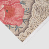 ヴィンテージ華美の花とレースのよう巻物 薄葉紙 (詳細)