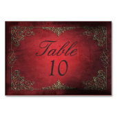 ヴィンテージ華美アンティーク赤金ゴールドパーソナライズされた テーブルナンバー (裏面)