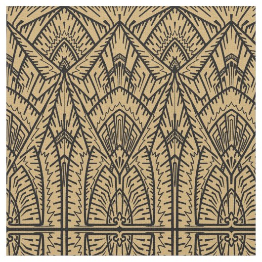 ヴィンテージ華美アールデコ ファブリック (クローズアップ)