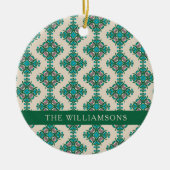 ヴィンテージ華美アールヌーボーグパーソナライズされたリーン セラミックオーナメント (正面)