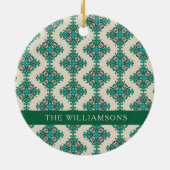 ヴィンテージ華美アールヌーボーグパーソナライズされたリーン セラミックオーナメント (裏面)