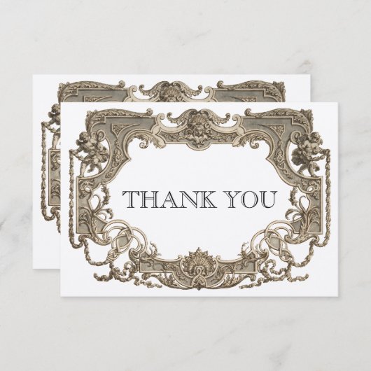ヴィンテージ華美エラビクトリアンーテンプレート サンキューカード (正面/裏面)