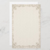 ヴィンテージ華美エレガントクリーム文房具 便箋 (正面/裏面)